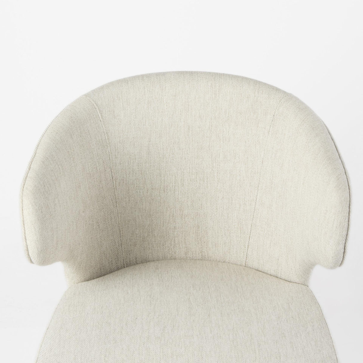 Mercana Niles 22.5L x 24.0W x 32.0H Cream Fabric Seat W/ Medium Brown Wooden Legs Wingback Dining Chair