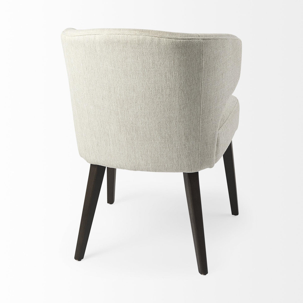 Mercana Niles 22.5L x 24.0W x 32.0H Cream Fabric Seat W/ Dark Brown Wooden Legs Wingback Dining Chair