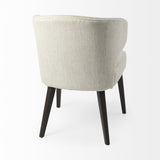 Mercana Niles 22.5L x 24.0W x 32.0H Cream Fabric Seat W/ Dark Brown Wooden Legs Wingback Dining Chair