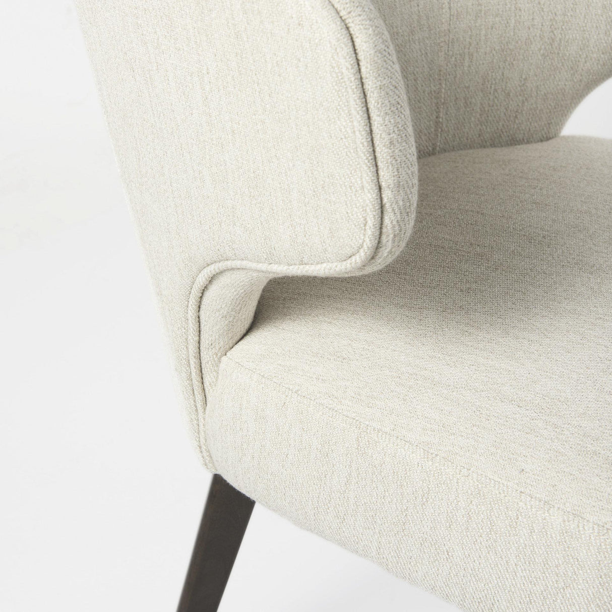 Mercana Niles 22.5L x 24.0W x 32.0H Cream Fabric Seat W/ Dark Brown Wooden Legs Wingback Dining Chair