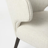 Mercana Niles 22.5L x 24.0W x 32.0H Cream Fabric Seat W/ Dark Brown Wooden Legs Wingback Dining Chair