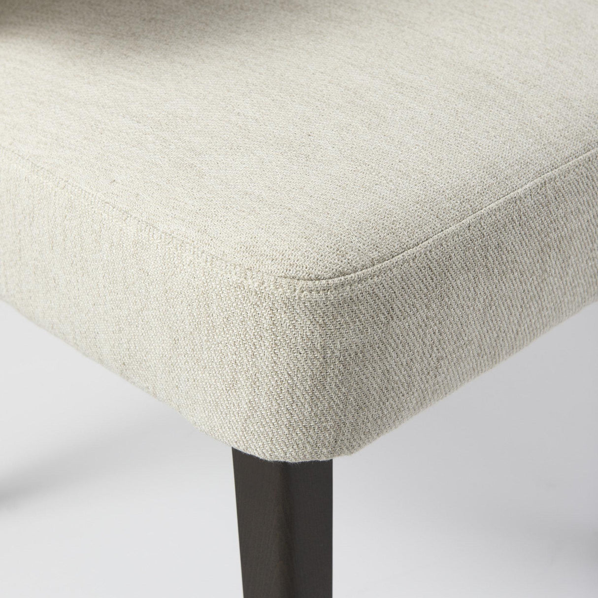 Mercana Niles 22.5L x 24.0W x 32.0H Cream Fabric Seat W/ Dark Brown Wooden Legs Wingback Dining Chair
