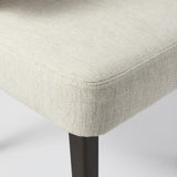 Mercana Niles 22.5L x 24.0W x 32.0H Cream Fabric Seat W/ Dark Brown Wooden Legs Wingback Dining Chair