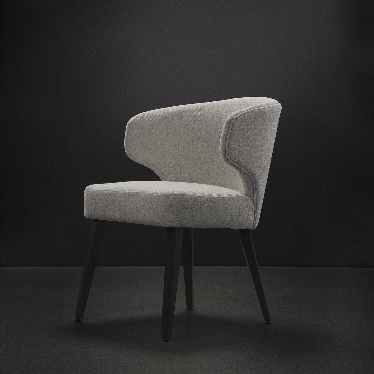 Mercana Niles 22.5L x 24.0W x 32.0H Cream Fabric Seat W/ Dark Brown Wooden Legs Wingback Dining Chair