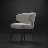 Mercana Niles 22.5L x 24.0W x 32.0H Cream Fabric Seat W/ Dark Brown Wooden Legs Wingback Dining Chair