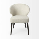 Mercana Niles 22.5L x 24.0W x 32.0H Cream Fabric Seat W/ Dark Brown Wooden Legs Wingback Dining Chair