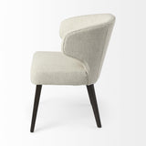 Mercana Niles 22.5L x 24.0W x 32.0H Cream Fabric Seat W/ Dark Brown Wooden Legs Wingback Dining Chair