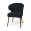 Mercana Niles 23.5L x 24.0W x 32.0H Navy Fabric Seat W/ Medium Brown Wooden Legs Wingback Dining Chair