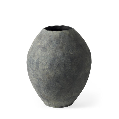 Mercana Gobi 20L x 23H Small Gray Ceramic Oval Vase