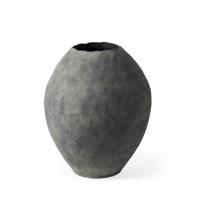 Mercana Gobi 20L x 23H Small Gray Ceramic Oval Vase