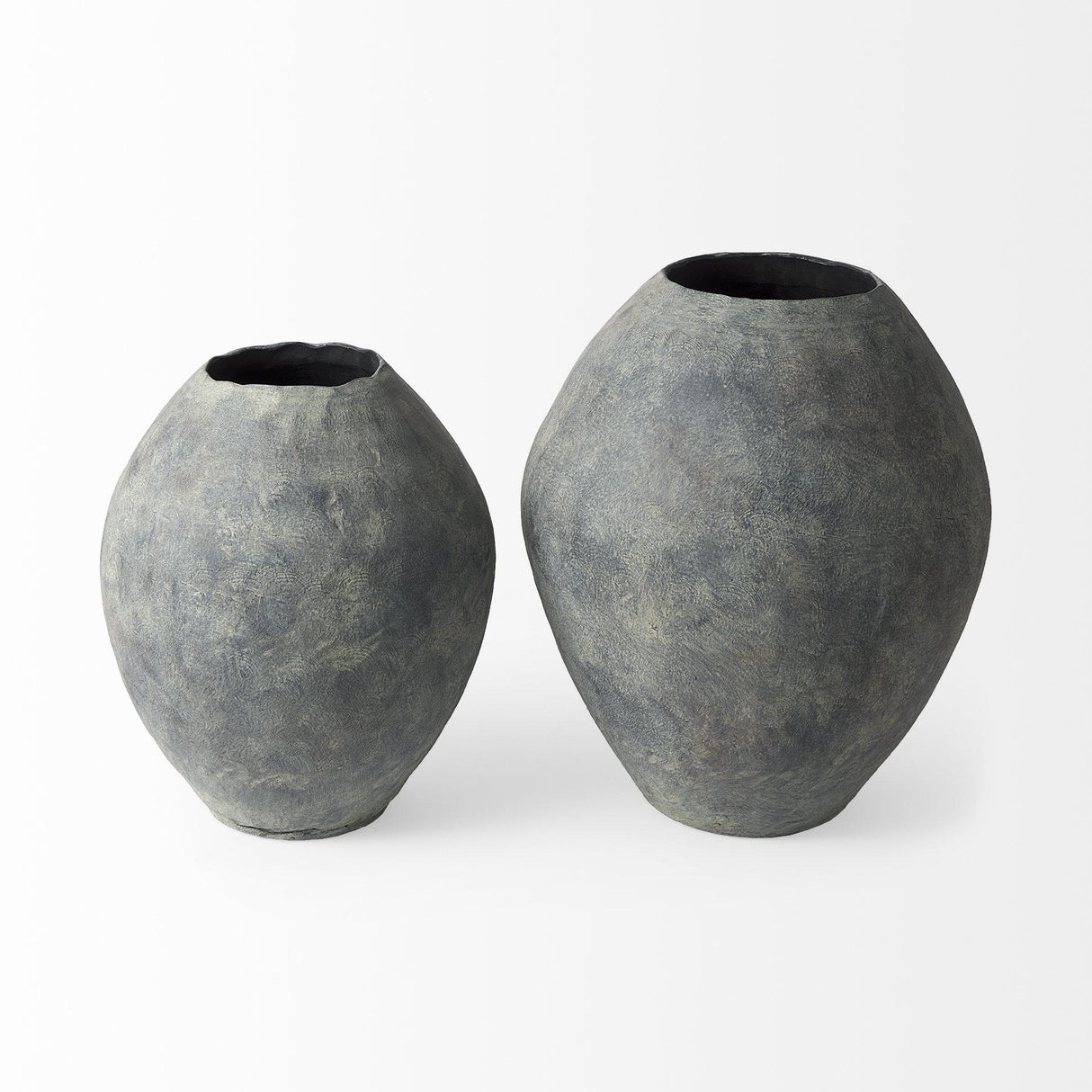 Mercana Gobi 20L x 23H Small Gray Ceramic Oval Vase
