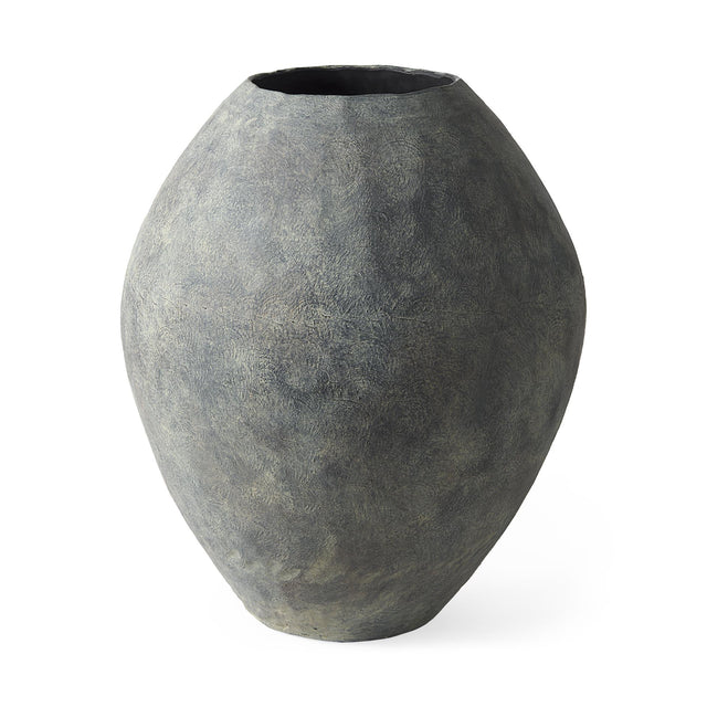 Mercana Gobi 23L x 28H Large Gray Ceramic Oval Vase