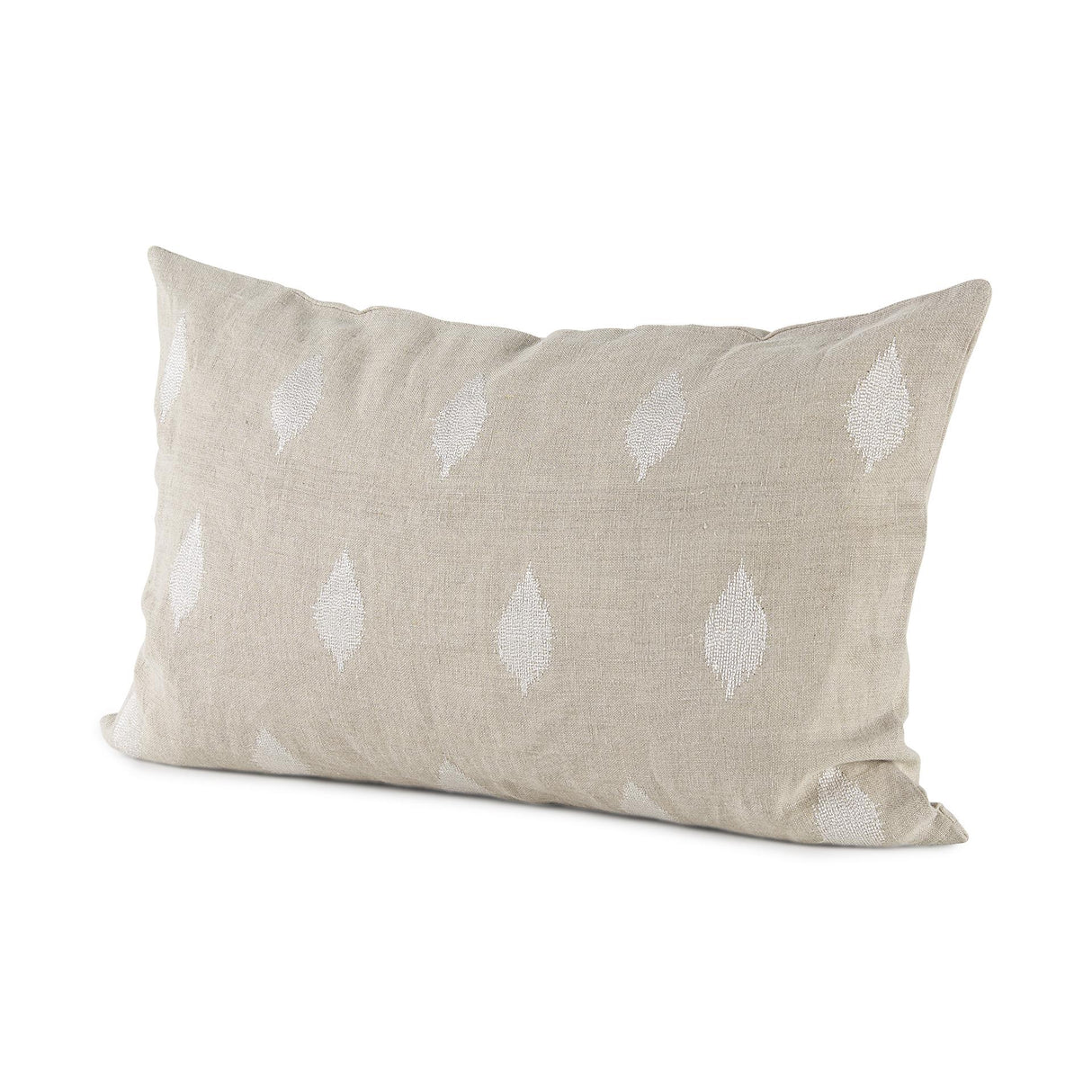 Mercana Enya 13L x 21W Beige and Cream Fabric Patterned Decorative Pillow Cover