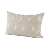 Mercana Enya 13L x 21W Beige and Cream Fabric Patterned Decorative Pillow Cover