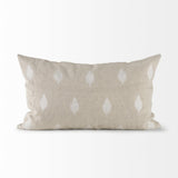 Mercana Enya 13L x 21W Beige and Cream Fabric Patterned Decorative Pillow Cover