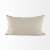 Mercana Enya 13L x 21W Beige and Cream Fabric Patterned Decorative Pillow Cover