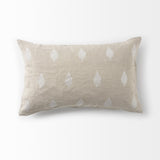 Mercana Enya 13L x 21W Beige and Cream Fabric Patterned Decorative Pillow Cover