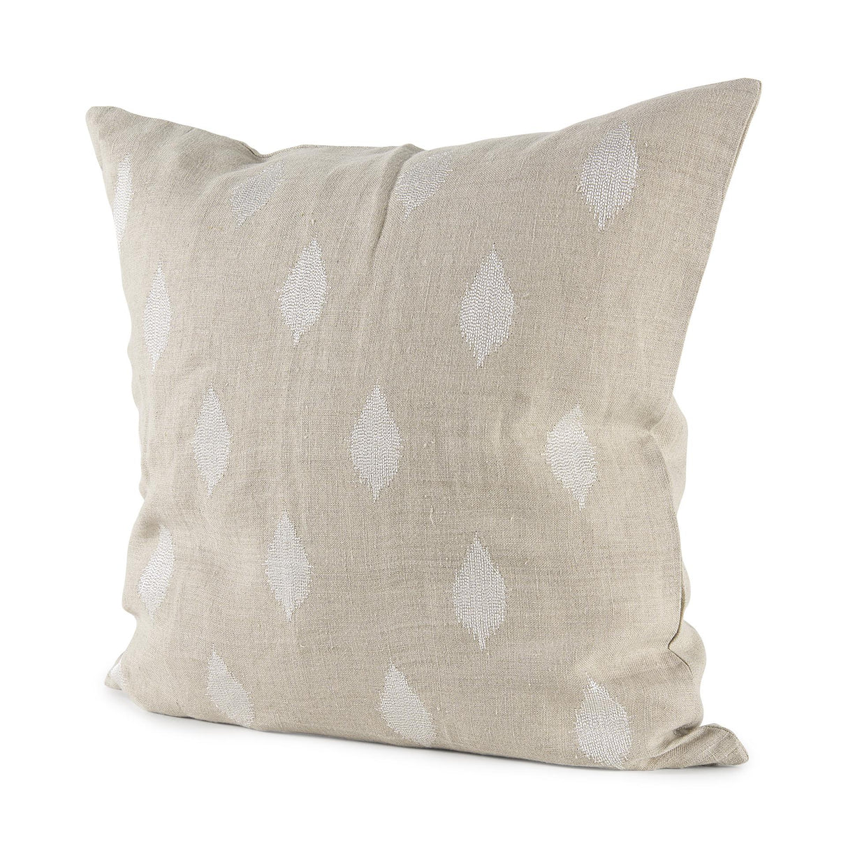 Mercana Enya 18L x 18W Beige and Cream Fabric Patterned Decorative Pillow Cover