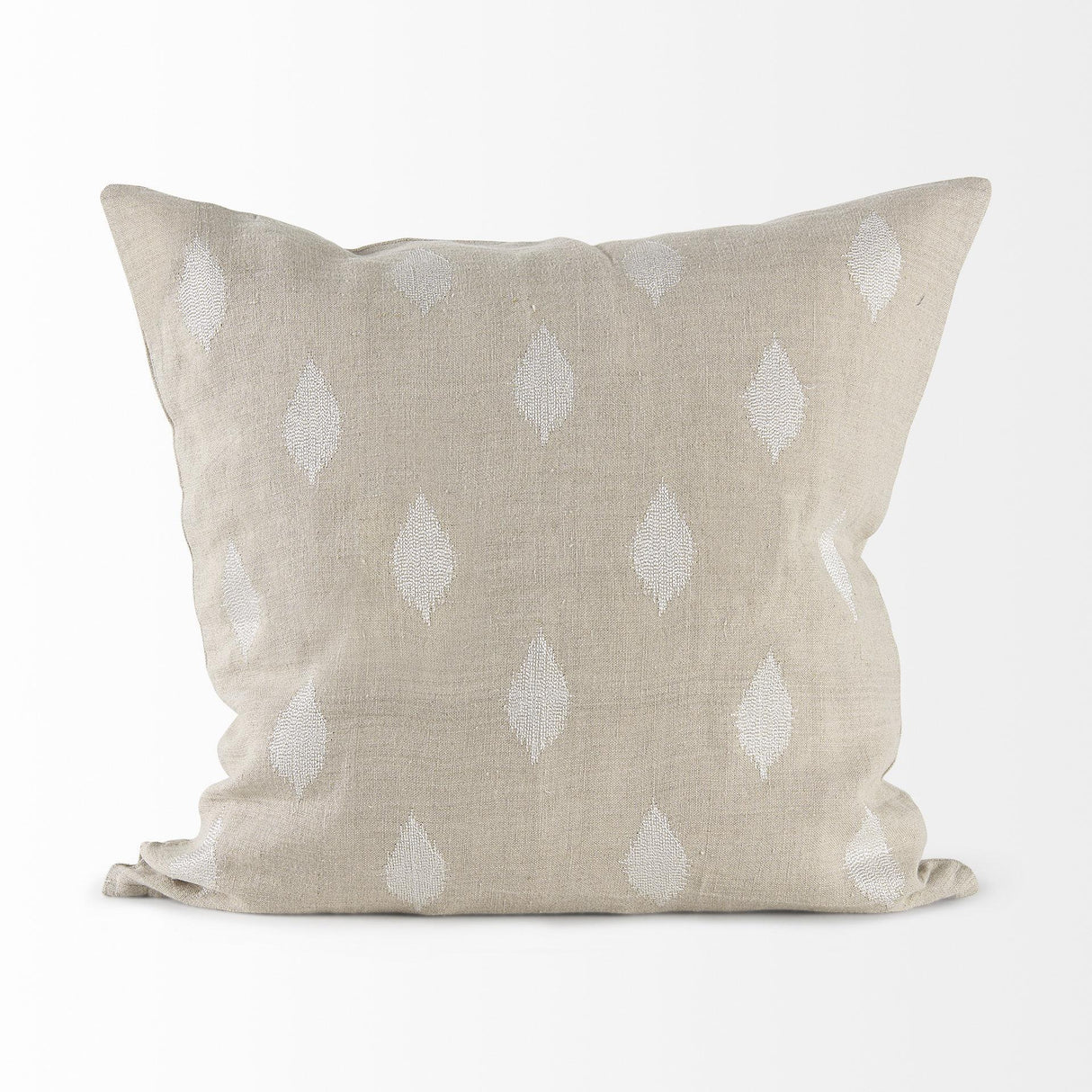 Mercana Enya 18L x 18W Beige and Cream Fabric Patterned Decorative Pillow Cover