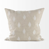 Mercana Enya 18L x 18W Beige and Cream Fabric Patterned Decorative Pillow Cover