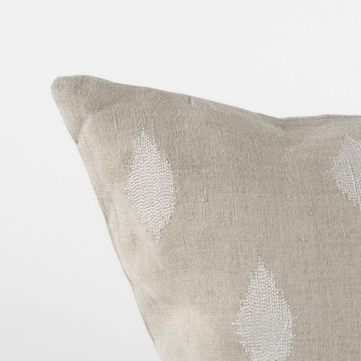 Mercana Enya 18L x 18W Beige and Cream Fabric Patterned Decorative Pillow Cover