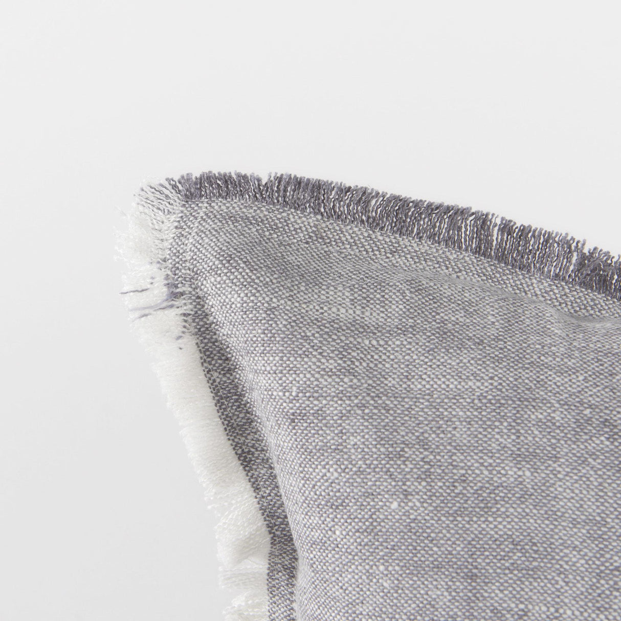 Mercana Thais 13L x 21W Gray Fabric Fringed Decorative Pillow Cover