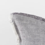 Mercana Thais 13L x 21W Gray Fabric Fringed Decorative Pillow Cover