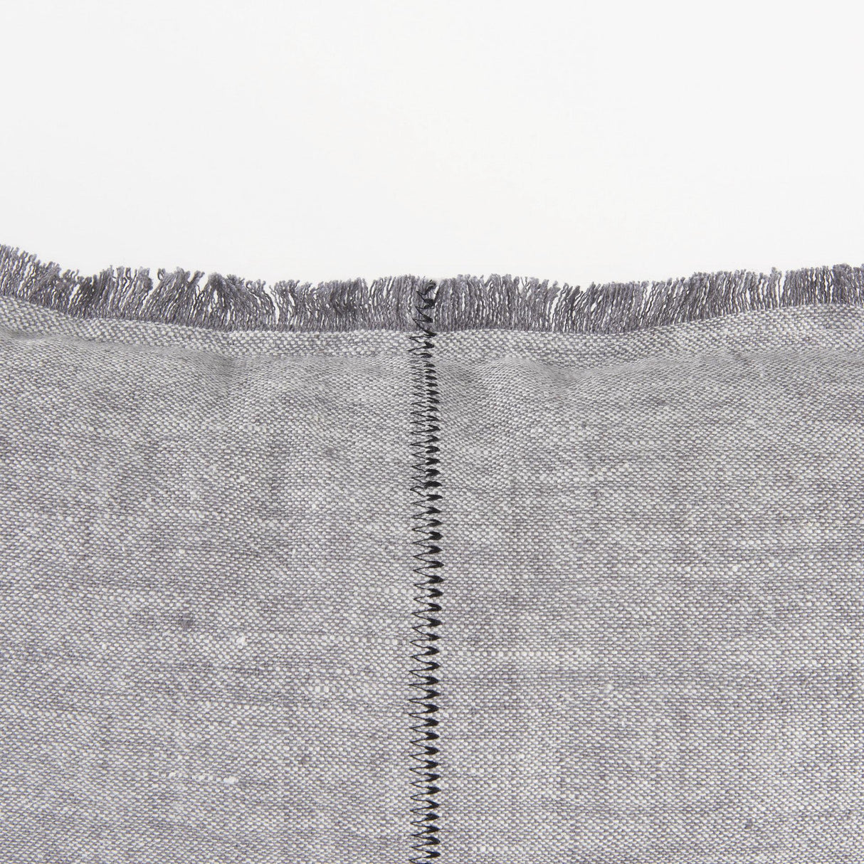 Mercana Thais 13L x 21W Gray Fabric Fringed Decorative Pillow Cover