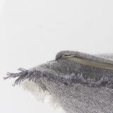 Mercana Thais 13L x 21W Gray Fabric Fringed Decorative Pillow Cover