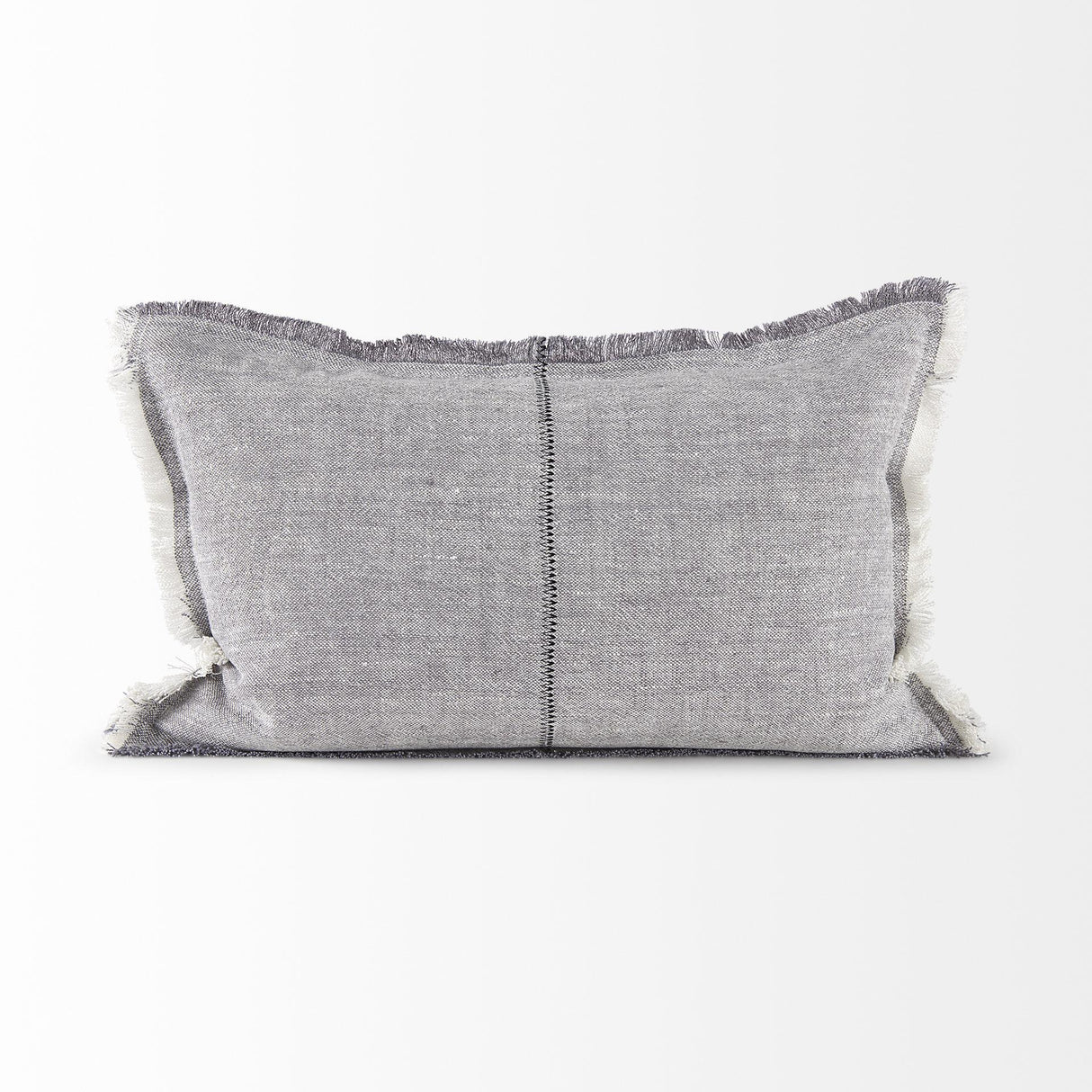 Mercana Thais 13L x 21W Gray Fabric Fringed Decorative Pillow Cover