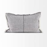 Mercana Thais 13L x 21W Gray Fabric Fringed Decorative Pillow Cover