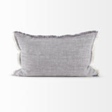Mercana Thais 13L x 21W Gray Fabric Fringed Decorative Pillow Cover