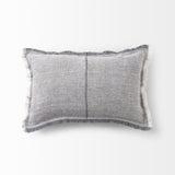 Mercana Thais 13L x 21W Gray Fabric Fringed Decorative Pillow Cover