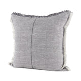 Mercana Thais 20L x 20W Blue and Cream Fringed Decorative Pillow Cover