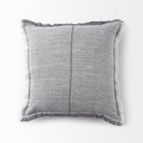 Mercana Thais 20L x 20W Blue and Cream Fringed Decorative Pillow Cover