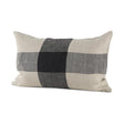 Mercana Raquel 13L x 21W Beige and Black Fabric Plaid Decorative Pillow Cover