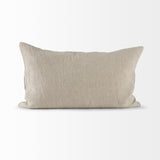 Mercana Raquel 13L x 21W Beige and Black Fabric Plaid Decorative Pillow Cover