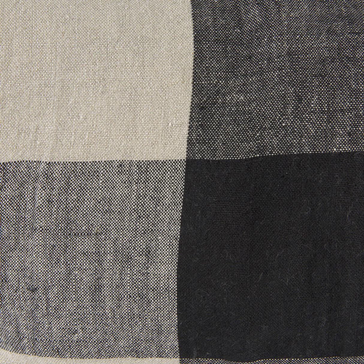 Mercana Raquel 13L x 21W Beige and Black Fabric Plaid Decorative Pillow Cover