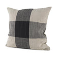 Mercana Raquel 18L x 18W Beige and Black Fabric Plaid Decorative Pillow Cover