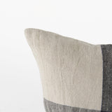 Mercana Raquel 18L x 18W Beige and Black Fabric Plaid Decorative Pillow Cover