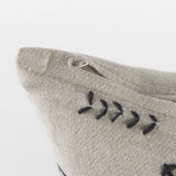 Mercana Thalia 18L x 18W Black and Beige Fabric Striped and Fringed Decorative Pillow Cover