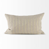Mercana Danika 13.0L x 21.0W x 0.2H Beige and Gold Fabric Decorative Pillow Cover
