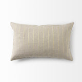 Mercana Danika 13.0L x 21.0W x 0.2H Beige and Gold Fabric Decorative Pillow Cover