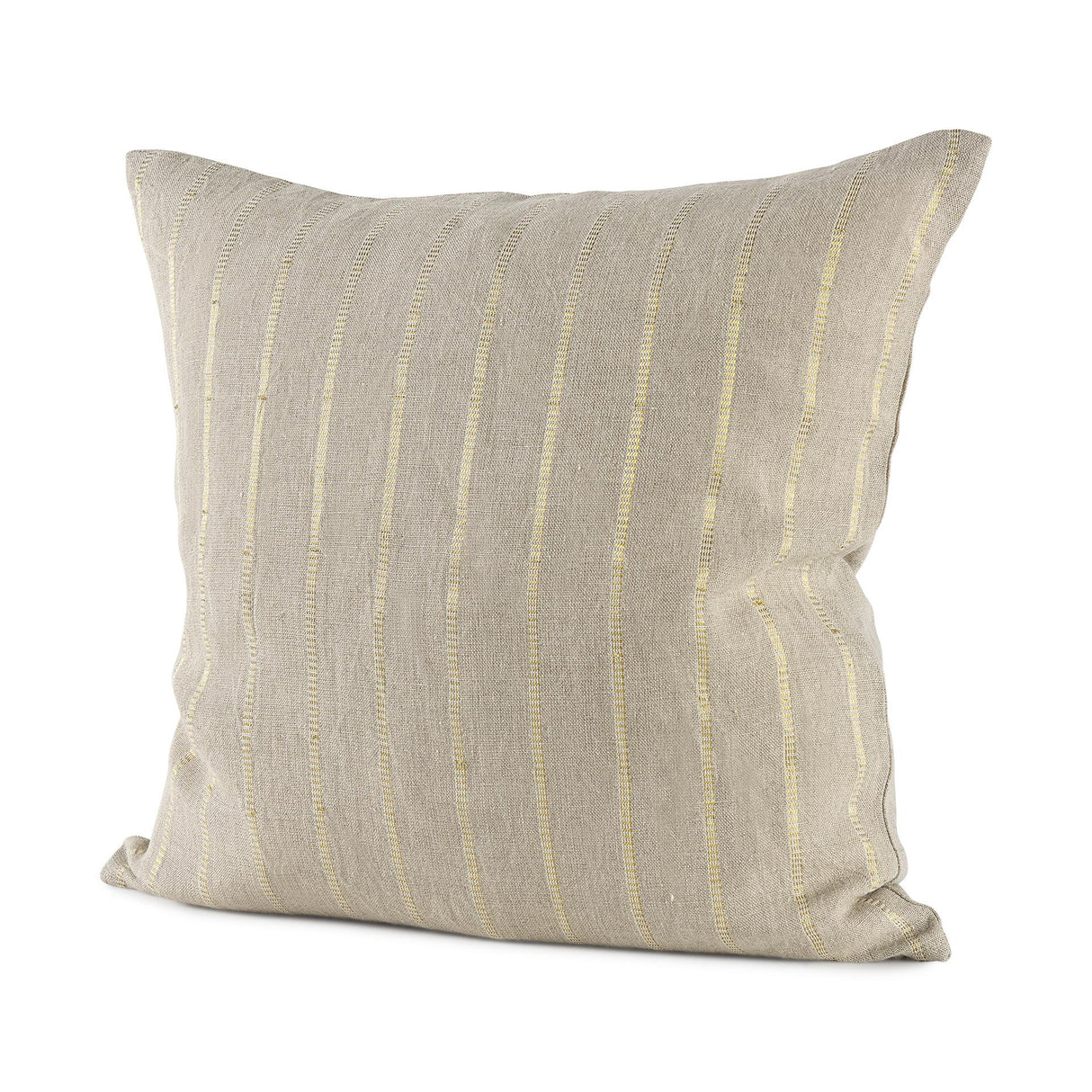 Mercana Danika 18 x 18 Beige and Gold Fabric Decorative Pillow Cover