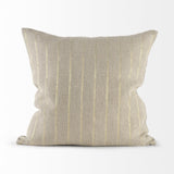 Mercana Danika 18 x 18 Beige and Gold Fabric Decorative Pillow Cover