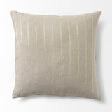 Mercana Danika 18 x 18 Beige and Gold Fabric Decorative Pillow Cover