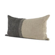 Mercana Isolde 14L x 26W Beige and Black Fabric Color Blocked Decorative Pillow Cover