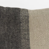 Mercana Isolde 14L x 26W Beige and Black Fabric Color Blocked Decorative Pillow Cover