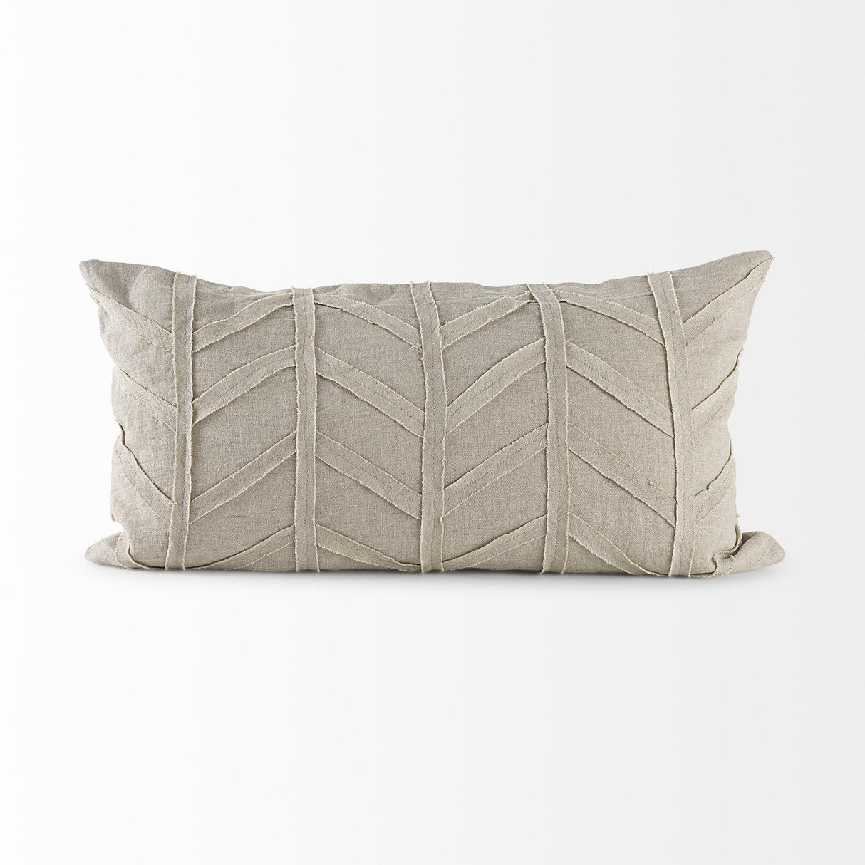 Mercana Ivivva 14L x 26W Beige Fabric Textured Decorative Pillow Cover