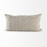 Mercana Ivivva 14L x 26W Beige Fabric Textured Decorative Pillow Cover
